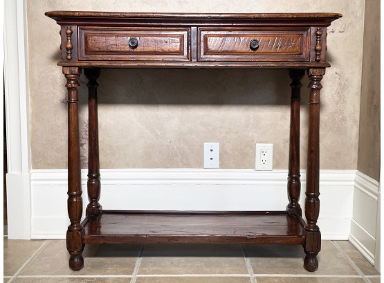 A Turned Leg Console Table By Theodore Alexander
