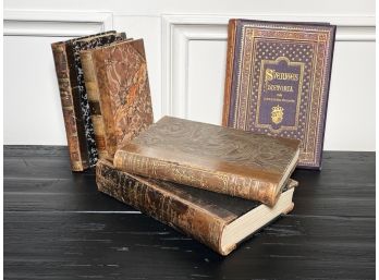 Assorted Antique Leatherbound Books