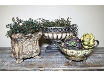 Assorted Traditional Metal And Ceramic Decor