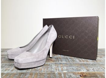 A Pair Of Suede Heels By Gucci