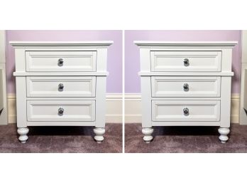 A Pair Of Painted Wood Nightstands By Magnussen Home