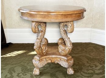 A Carved Wood Occasional Table