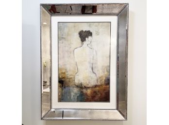 A Nude Print In Vintage Mirrored Frame