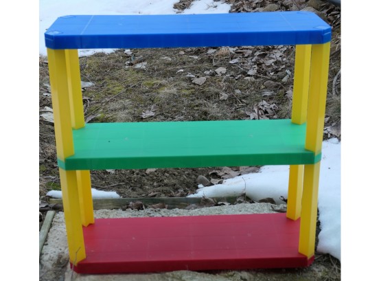 3 Shelf Storage Rack - Book Case - Primary Colors Easy Assembly And Storage
