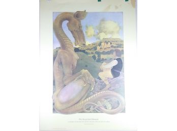 Maxfield Parrish Portal Poster - 1970's - The Reluctant Dragon - Large Format Poster
