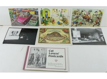 Cat Postcard Lot - Includes 3 Alfred Mainzer Cards And A Unused Book Of Cat Postcards