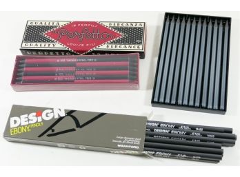 Lot Of Collectible Pencils Sanford Design, Perfetto And Pure Graphite (wood Free) - 3 Boxes - 12 Each