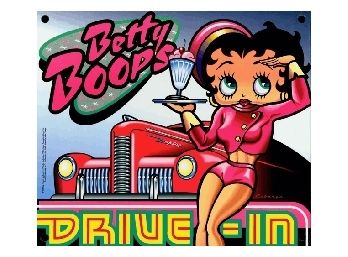 Betty Boop's Drive-In Sign - Poster - On Thick Cardboard - NEW Leslie Cabarga (Wrapped & Sealed)