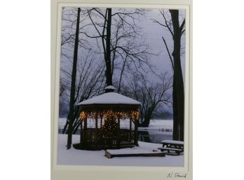 11' X 14' Double Matted & Signed Photograph (Nancy Stanich) - CHRISTMAS GAZEBO (Mohonk Mtn. House)