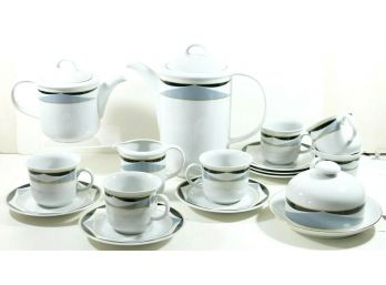 Coffee & Tea Service For 6 - JLMENAU German China With Pots, Creamer And Sauces