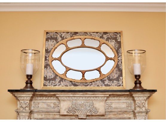 Elaborate Gold Gild And Handpainted Canvas Mirror