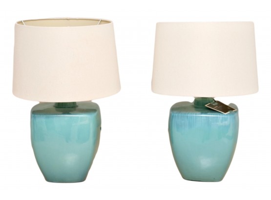 Pair Of Blue Lamps By HOME