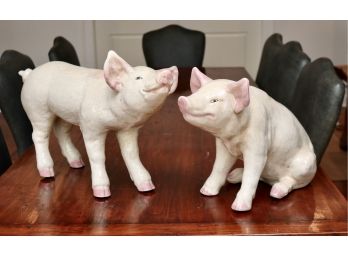 EMISSARY Pair Of Large Ceramic Pigs