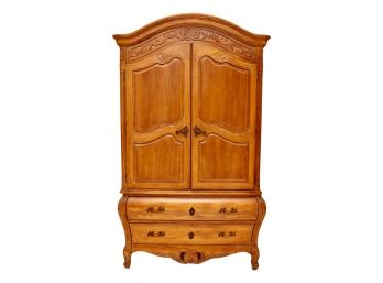 Heavy And Solid Carved Wood 2 Piece Armoire