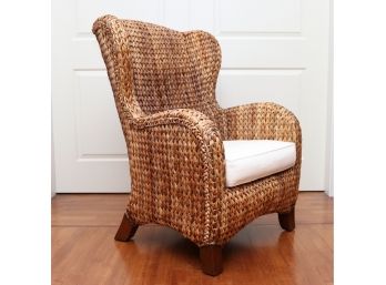 POTTERY BARN Winged Seagrass Arm Chair 1 Of 2 (Retail $699)