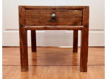 Antique Square Wood End Table