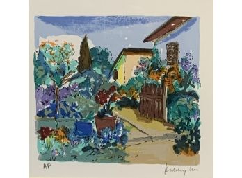 Heddy Kun Lithograph House With Flowers