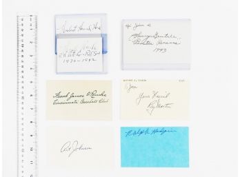 Autographs  - 7 Signatures On Cards - Primarily Boston Players From 1940s