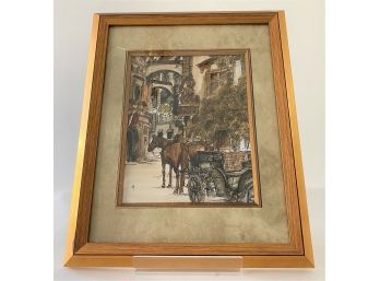 Czech Republic Horse And Buggy Scene Litho 1