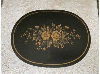 Vintage Hitchcock Gold Stenciled Flowers Folding Accent/ Tea/ Plant Table