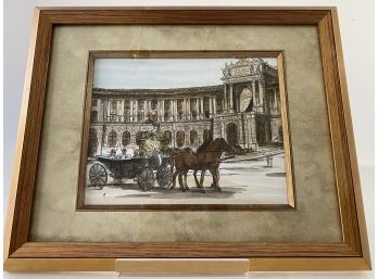Czech Republic Horse And Buggy Scene Litho 2