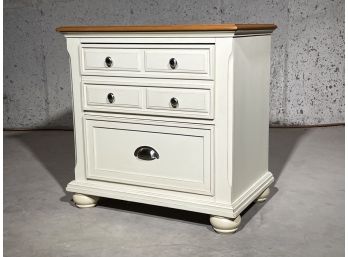A White Painted Wood Nightstand
