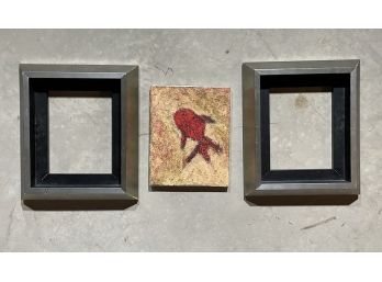 An Original Abstract Painting And Two Frames