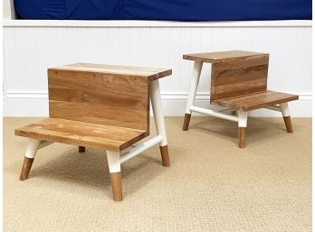 A Pair Of Modern Step Stools By Serena & Lily