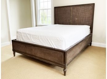 A Queen Size Caned Bedstead By Restoration Hardware