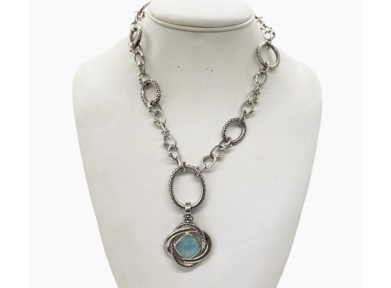 Michael Dawkins Sterling Silver Neckpiece With Faceted Stone