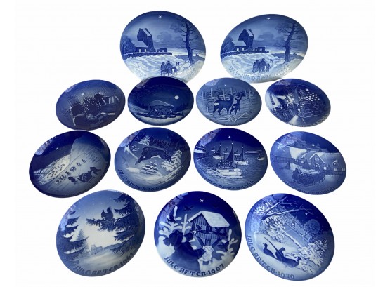 Collection Of 13 Vintage B & G  (Denmark) Porcelain Christmas Plates