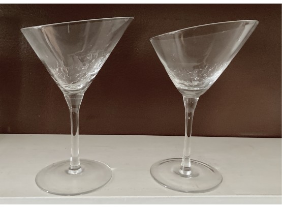 Pair Of Cool Offset Martini Glasses