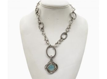 Michael Dawkins Sterling Silver Neckpiece With Faceted Stone