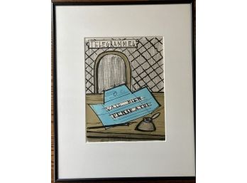 Bernard Buffet Print 'Telegrammes' 14' X 18'