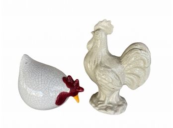 Ceramic Rooster & Chicken