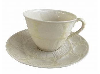 Vintage Belleek China Shell Pattern Cup & Saucer