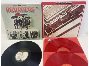 Two Beatles Albums - Beatles 65 & Double Red 1962-66
