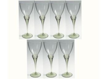 Seven Vintage MCM Rosenthal 'Papyrus' Crystal White Wine Glasses