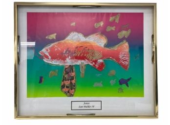 Abstract Silkscreen Of A Fish By Sam Mahler