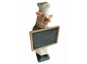 Fanciful Tall Chef Pig Chalk Board Memo /Menu