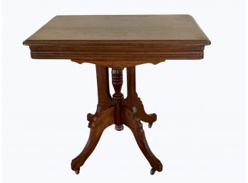 Antique Accent Table With Finely Carved Details