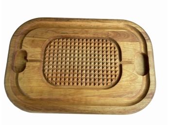 Massive Vintage Carving Board With Deep Well
