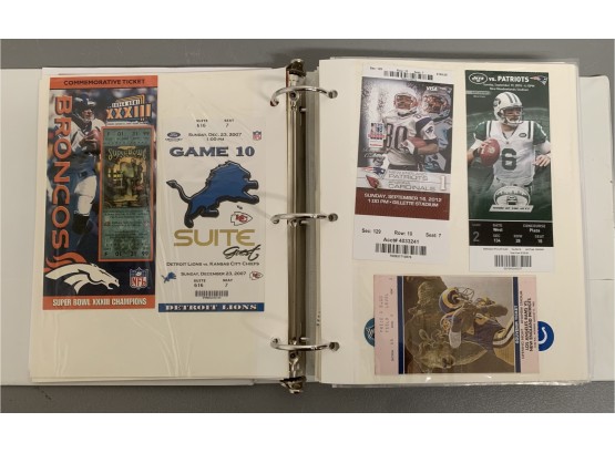 Collection Of NFL Football, MLB Basketball, MLB Baseball, NHL Hockey Ticket Stubs & More!