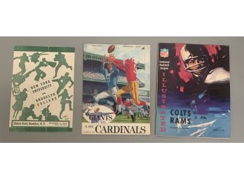 Lot Of 3 Vintage Football Programs - 1946, 1960, 1965