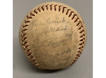 Signed Yankees Team Ball - Possibly 1950 Or 1951 Including Rizzuto, Mize, Ferrick & More!