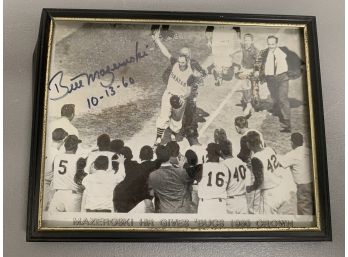 Vintage Bill Mazeroski Signed Photograph - 1960 Home Run Pittsburg Pirates
