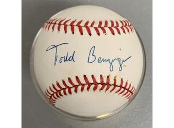 MLB Todd Benzinger Signed Rawlings Baseball
