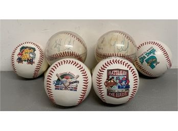 Lot Of 6 Baseballs - Two With Unidentified Signatures