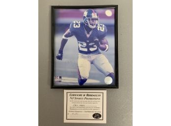 Coney Webster #23 New York Giants Signed NFL Photo With Certificate Of Authenticity