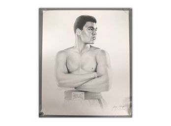 1992 Muhammad Ali Boxing Star Black And White Art Print 20 X 24  Artist Gary Saderup